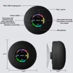 Bathroom Waterproof Wireless LED Bluetooth Speaker Large Suction Cup - Image 3