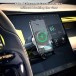 Car Phone Holder Stand with Wireless Charger Magnetic 360 Rotation