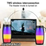 Wireless Bluetooth Speaker Powerful Portable Subwoofer with LED - Image 3