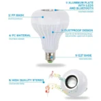 AC 85-265V 12W E27 LED Light Bulb with Bluetooth Speaker Music - Image 4